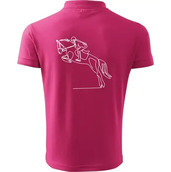 Pánská košile Jízda na koni jedním tahem - Polokošile pánská Pique Polo 203 - XL ( Purpurová )