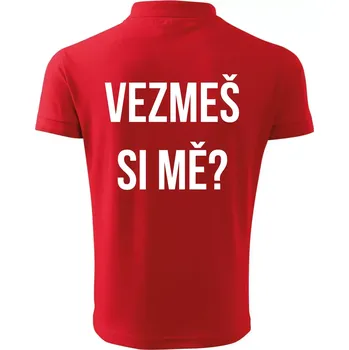 Pánská košile Zásnuby - Polokošile pánská Pique Polo 203 - S ( Červená )