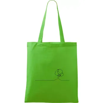 Nákupní taška Strom s ptáčkem linka - Taška bavlněná - 42 x 38 cm ( Apple Green )