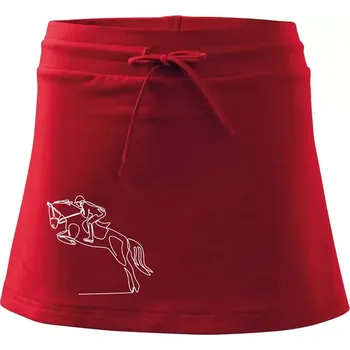 Dámská sukně Jízda na koni jedním tahem - Sportovní sukně - two in one - L ( Červená )