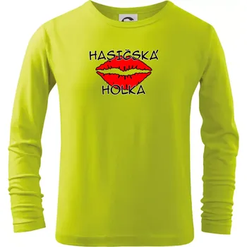 Dětská móda Hasičská holka - pusa - Triko dětské Long Sleeve - 122 cm/6 let ( Limetková )