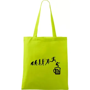 Nákupní taška Evoluce pivo skok - Taška bavlněná - 42 x 38 cm ( Limetková )