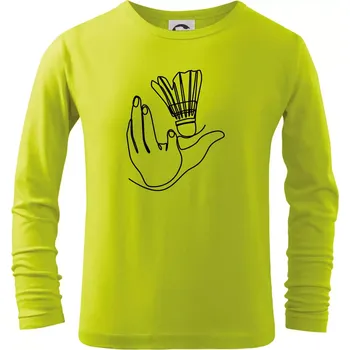 Chlapecké tričko Badminton jedním tahem - Triko dětské Long Sleeve - 122 cm/6 let ( Limetková )