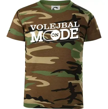 Volejbal mode - Dětské maskáčové triko - 134 cm/8 let ( Hnědý maskáč )