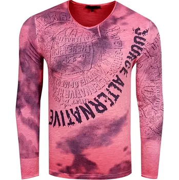 RUSTY NEAL tričko pánské 10135 dlouhý rukáv L korálová