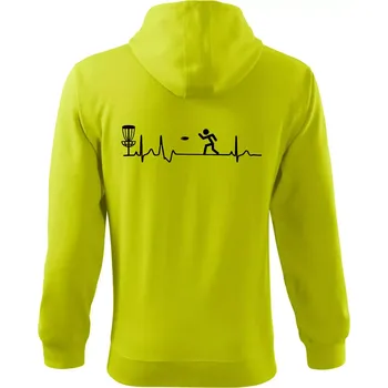 Pánská mikina EKG disc golf - Mikina s kapucí na zip trendy zipper - L ( Limetková )