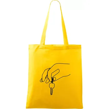 Klíče a ruka jedním tahem - Taška bavlněná - 42 x 38 cm ( Žlutá )