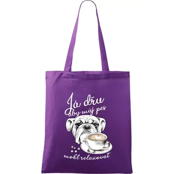 Boxer - Já dřu, aby můj pes mohl relaxovat - Taška bavlněná - 42 x 38 cm ( Fialová )
