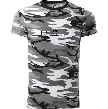 Pánské tričko EKG fíkus - Army CAMOUFLAGE - XS ( Šedý maskáč )