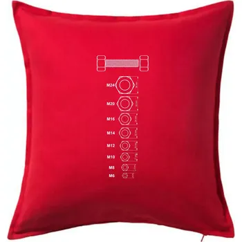 Polštář Matice s rozměry - Polštář 50x50 - 50x50 - Pouze potah ( Červená )