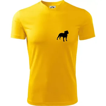 Chlapecké tričko Americký stafordširský teriér Na prsu - Dětské triko sportovní (dresovina) - 158 cm/12 let ( Žlutá )