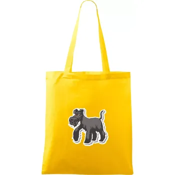 Knírač samolepka - Taška bavlněná - 42 x 38 cm ( Žlutá )