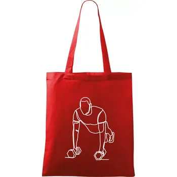 Trenér fitness jedním tahem - Taška bavlněná - 42 x 38 cm ( Červená )