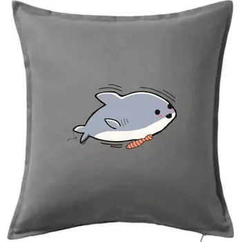 Polštář Veselý žralok - Polštář 50x50 - 50x50 - Pouze potah ( Tmavě šedý melír )
