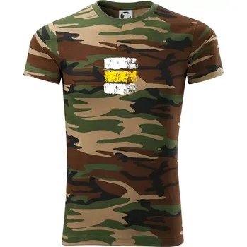 Pánské tričko Turistická značka - žlutá - Army CAMOUFLAGE - XL ( Hnědý maskáč )
