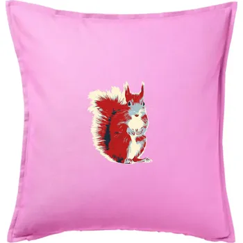 Polštář Veverka vintage - Polštář 50x50 - 50x50 - Pouze potah ( Růžová )