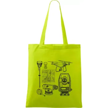 Geodet teodolit dron - Taška bavlněná - 42 x 38 cm ( Limetková )