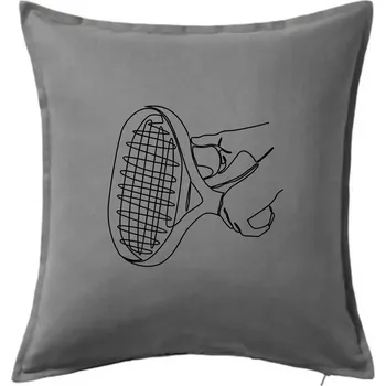 Polštář Tenisová raketa jednim tahem - Polštář 50x50 - 50x50 - Pouze potah ( Tmavě šedý melír )