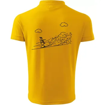 Pánská košile Kreslený lyžař na horách - Polokošile pánská Pique Polo 203 - 5XL ( Žlutá )