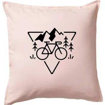Polštář Cyklo trojúhelník - Polštář 50x50 - 50x50 - Pouze potah ( Světle růžová )