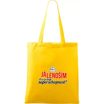 Já lenoším - tvoje superschopnost? rovný nápis - Taška bavlněná - 42 x 38 cm ( Žlutá )