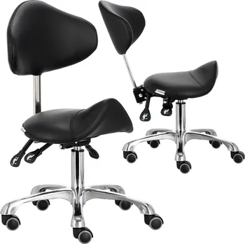 Stolička Kosmetická kadeřnická stolička sedlo s opěradlem židle hoker SPA mobilní 1-TK-00101