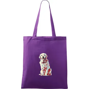 Zlatý retriever vintage - Taška bavlněná - 42 x 38 cm ( Fialová )