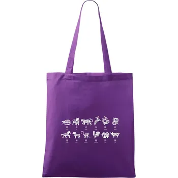 Čínské znamení - Taška bavlněná - 42 x 38 cm ( Fialová )