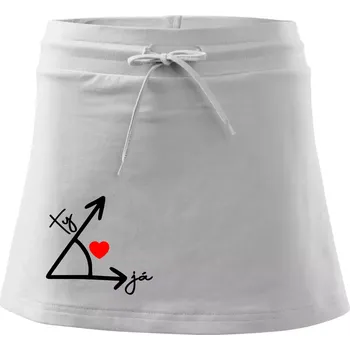 Dámská sukně Matematika láska - Sportovní sukně - two in one - M ( Bílá )