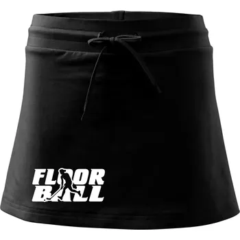 Dámská sukně Floorball nápis rovný - Sportovní sukně - two in one - M ( Černá )