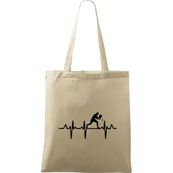 Nákupní taška EKG stolní tenista stojící - Taška bavlněná - 42 x 38 cm ( Naturální )