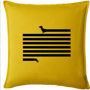 Polštář Jezevčík dlouhý - Polštář 50x50 - 50x50 - Pouze potah ( Žlutá )