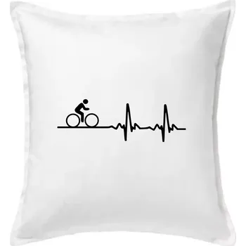 Polštář Cyklo ekg - kolo - Polštář 50x50 - 50x50 - Pouze potah ( Bílá )