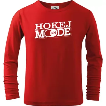 Chlapecké tričko Hokej mode - Triko dětské Long Sleeve - 146 cm/10 let ( Červená )