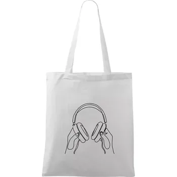 Sluchátka jedním tahem - Taška bavlněná - 42 x 38 cm ( Bílá )