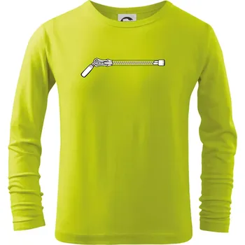 Chlapecké tričko ZIP prsa - Triko dětské Long Sleeve - 146 cm/10 let ( Limetková )