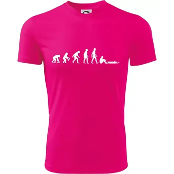 Chlapecké tričko Evoluce mašinky - Dětské triko sportovní (dresovina) - 122 cm/6 let ( Neon Pink )