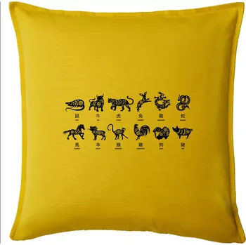 Polštář Čínské znamení - Polštář 50x50 - 50x50 - Pouze potah ( Žlutá )