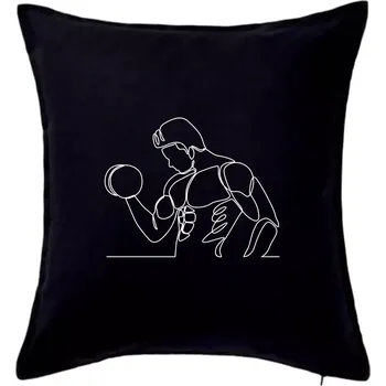 Polštář Vzpírání jedním tahem - Polštář 50x50 - 50x50 - Pouze potah ( Černá )