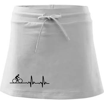 Dámská sukně Cyklo ekg - kolo - Sportovní sukně - two in one - S ( Bílá )