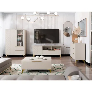 Nábytek Sestava do obývacího pokoje Siprynt IV, Barva dřeva: pískově béžová MIRJAN 5903211419362