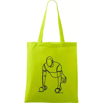 Trenér fitness jedním tahem - Taška bavlněná - 42 x 38 cm ( Limetková )