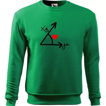 Matematika láska - Mikina Essential dětská - 158 cm/12 let ( Středně zelená )