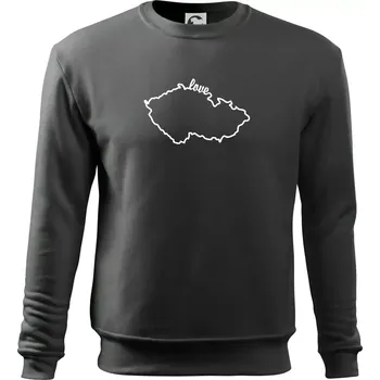 Chlapecké tričko Czech love mapa - Mikina Essential dětská - 146 cm/10 let ( Tmavá břidlice (šedá se zeleným nádechem) )