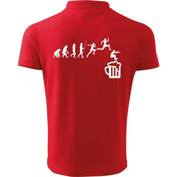 Pánská košile Evoluce pivo skok - Polokošile pánská Pique Polo 203 - M ( Červená )