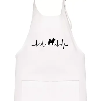 Kuchyňská zástěra Shiba-Inu EKG - Dětská zástěra na vaření - Univerzální velikost ( Bílá )