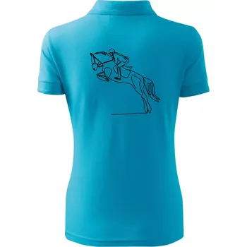 Jízda na koni jedním tahem - Polokošile dámská Pique Polo - XS ( Světlý tyrkys )
