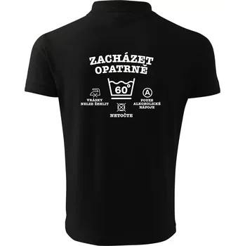 Pánská košile Zacházet opatrně 60 - Polokošile pánská Pique Polo 203 - S ( Černá )