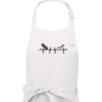 Kuchyňská zástěra EKG kadeřnictví - Dámská zástěra na vaření - Univerzální velikost ( Bílá )