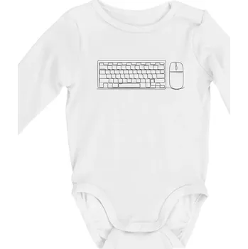Kojenecký body Klávesnice a myš jedním tahem - Body kojenecké s dlouhým rukávem - Dlouhý r. do 3 měs ( Bílá )